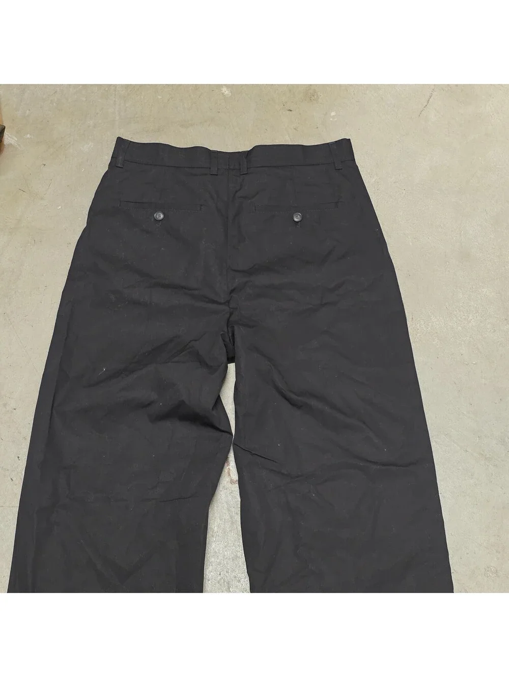 Filippa K Mens High Rise Flat Front Wide Leg Dress Pants Black Size 48EU   30x31